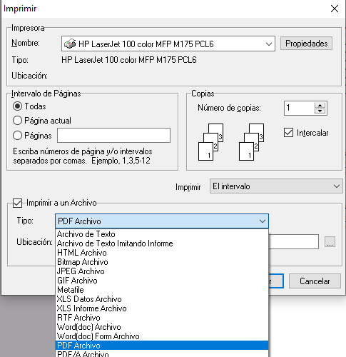 Guardar en diferents formats un llistat