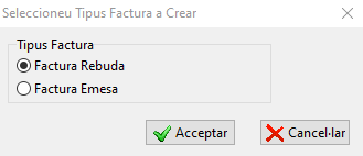 Seleccio tipus factura
