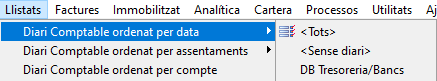Llistat diari comptable