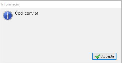 Confirmacio de canvi codi