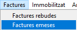 Menu factures emeses