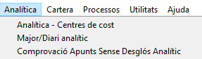 Menu Analitica